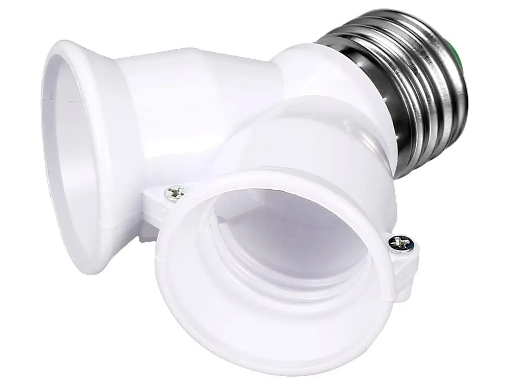 Sijalično grlo adapter sa 1x E27 na 2 x E27 250V belo Elmark