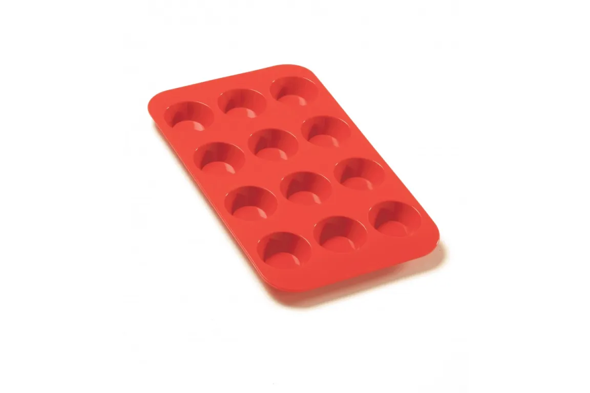 Silik. kalup za 12 kolača 17x28.5x2cm crveni Juliette