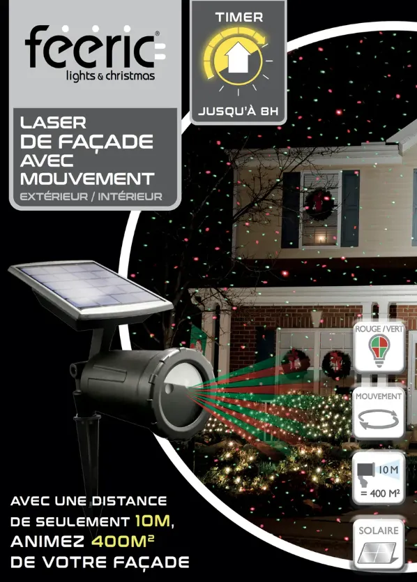 Solarni laserski projektor sa tajmerom Feeric Lights and Christmas