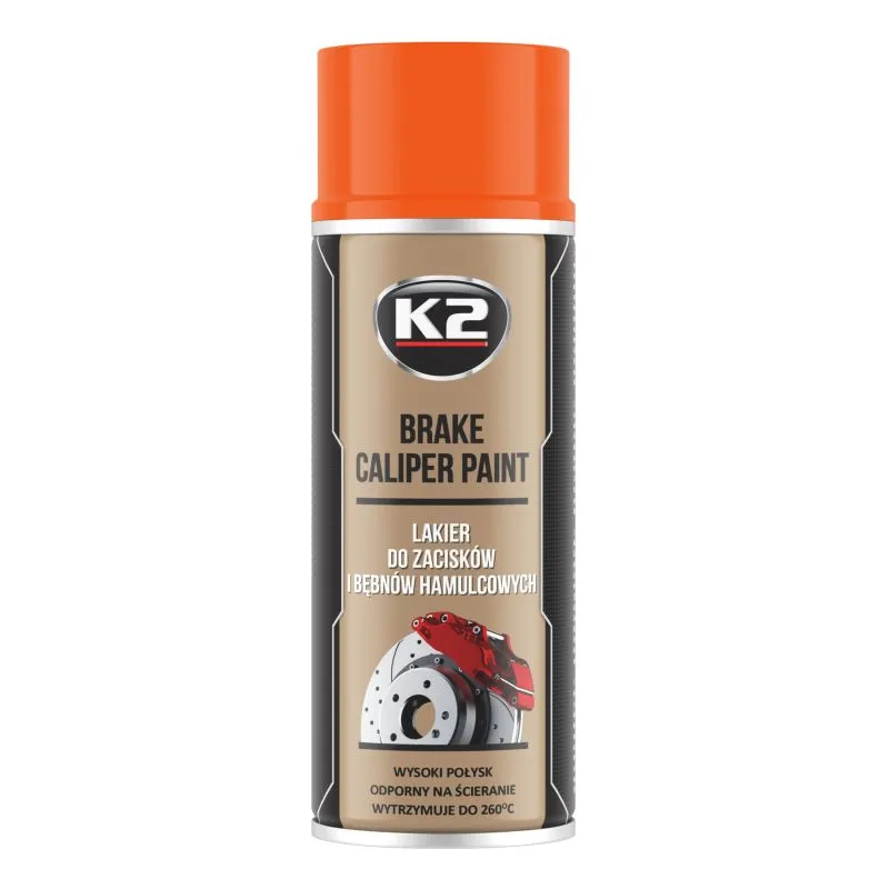 Sprej boja za kočione čeljusti automobila 400ml narandžasta K2