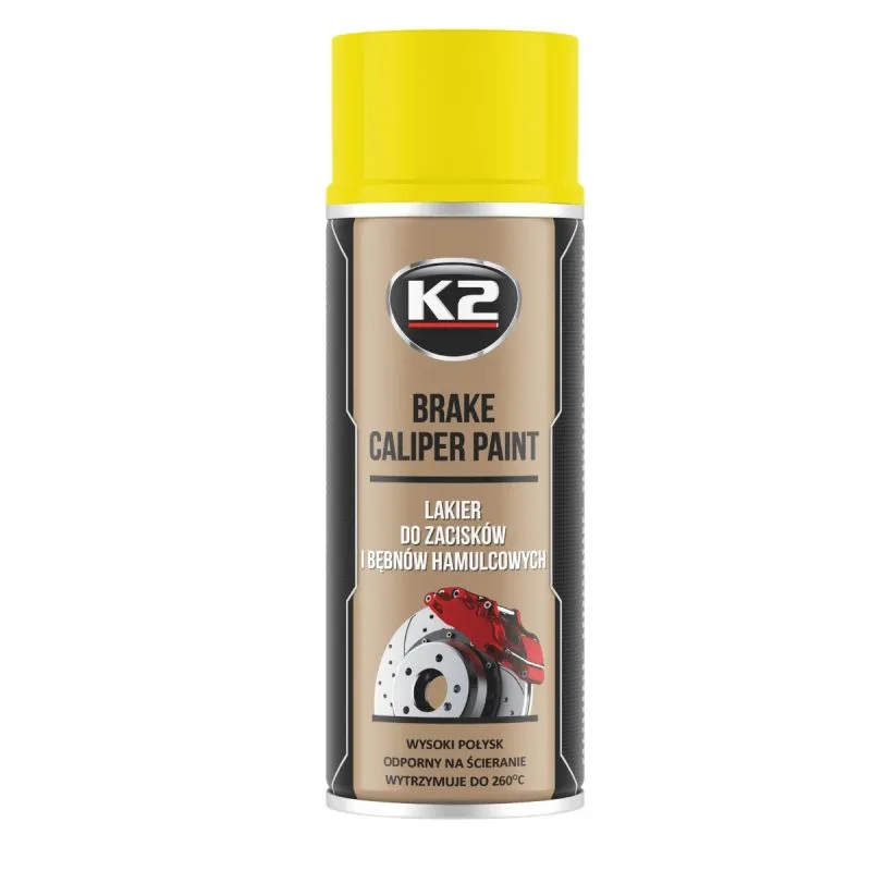 Sprej boja za kočione čeljusti automobila 400ml žuta K2