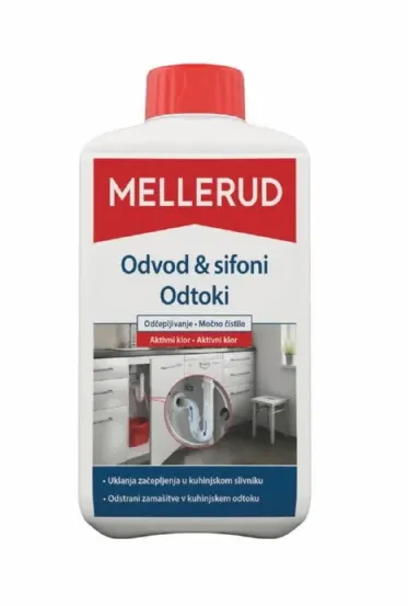 Sredstvo za odčepljavanje i čišćenje odvoda cijevi i sifona 1l Mellerud