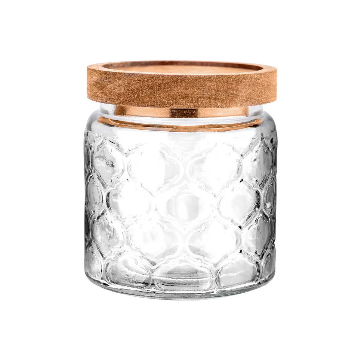 Staklena posuda Allure Embossed 500ml fi 10x11cm sa pokl. transp. Estia