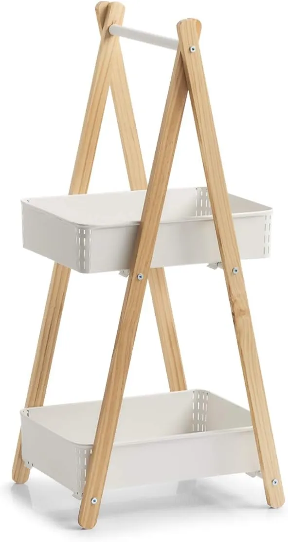 Stalaža sa 2 police 34.5x38.5x86cm bela/boja drveta Zeller