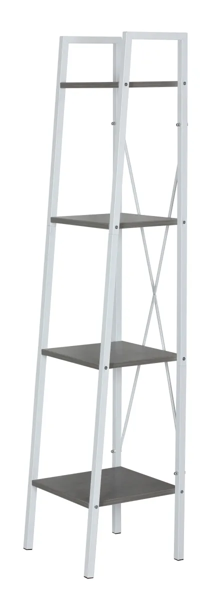 Stalaža sa 4 police 34x32x148cm bela/cement siva M-Casa coll.