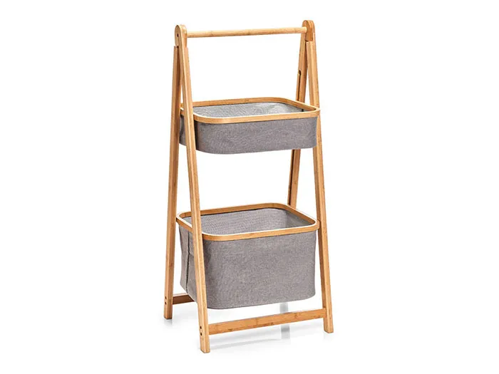 Stalak sa 2 korpe 44x33x99cm boja drveta/sivi Zeller