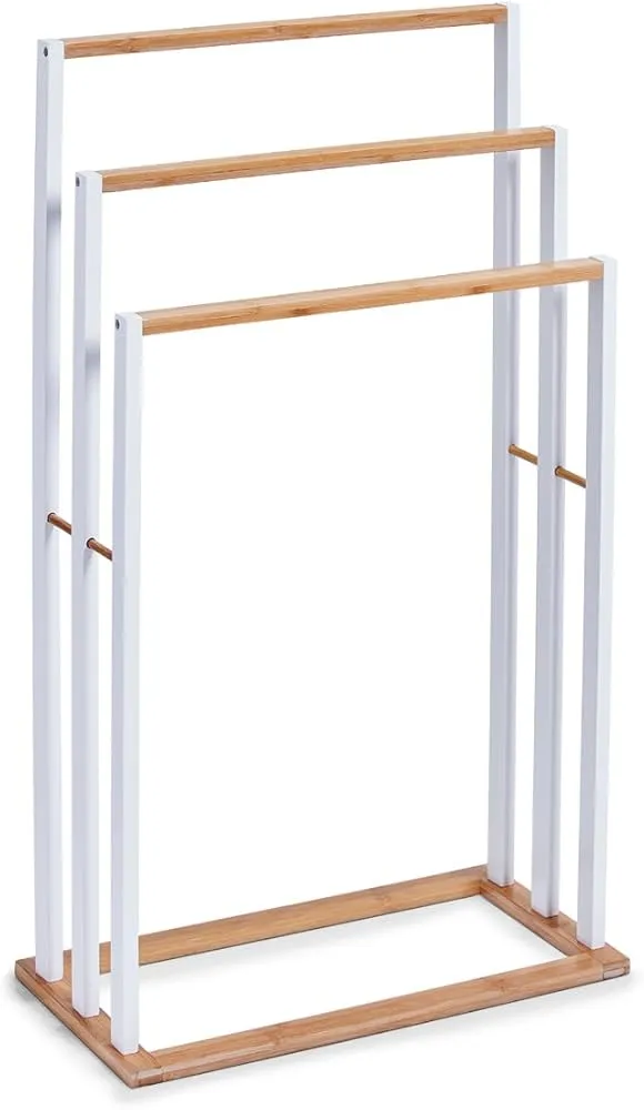Stalak za peškire 48x24x82cm bijeli/boja drveta Zeller