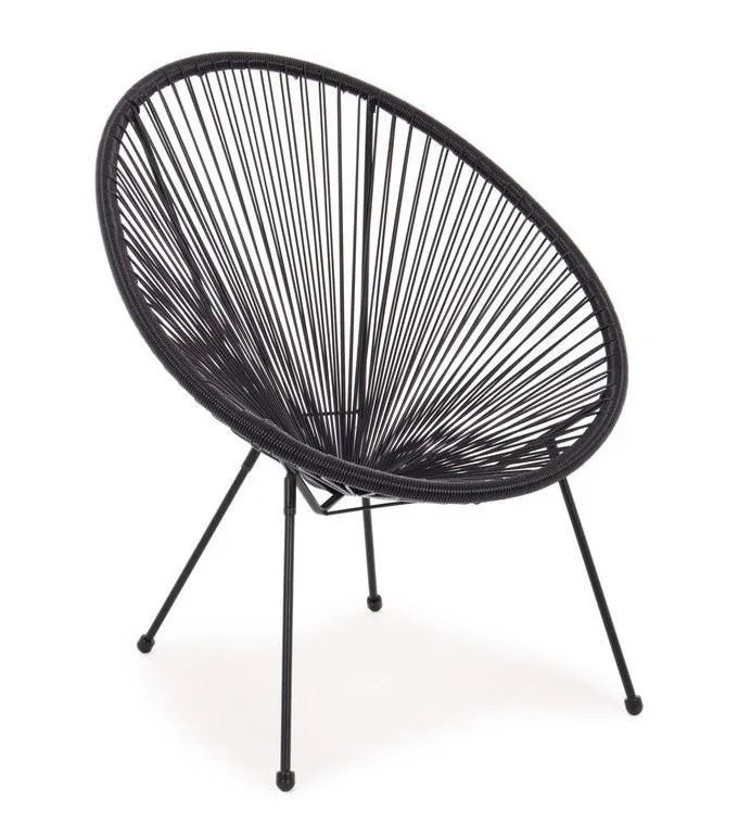 Stolica Parker 72x78x89x30cm crna Bizzotto