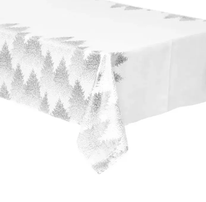 Stolnjak 140x240cm beli/boja srebra F. Lights and Christmas