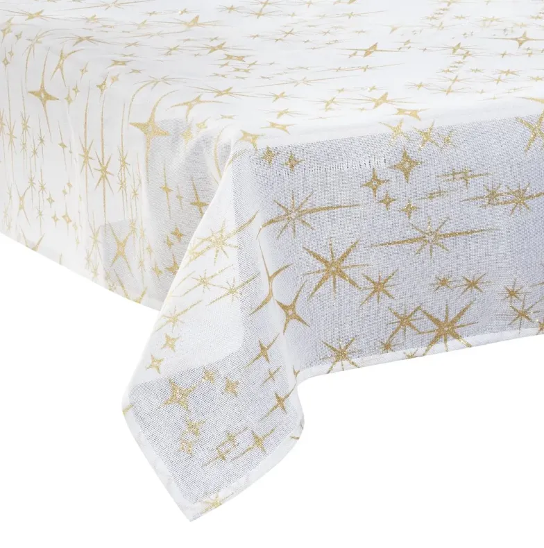 Stolnjak sa dezenom zvezda 140x240cm beli/boja zlata Atmosphera
