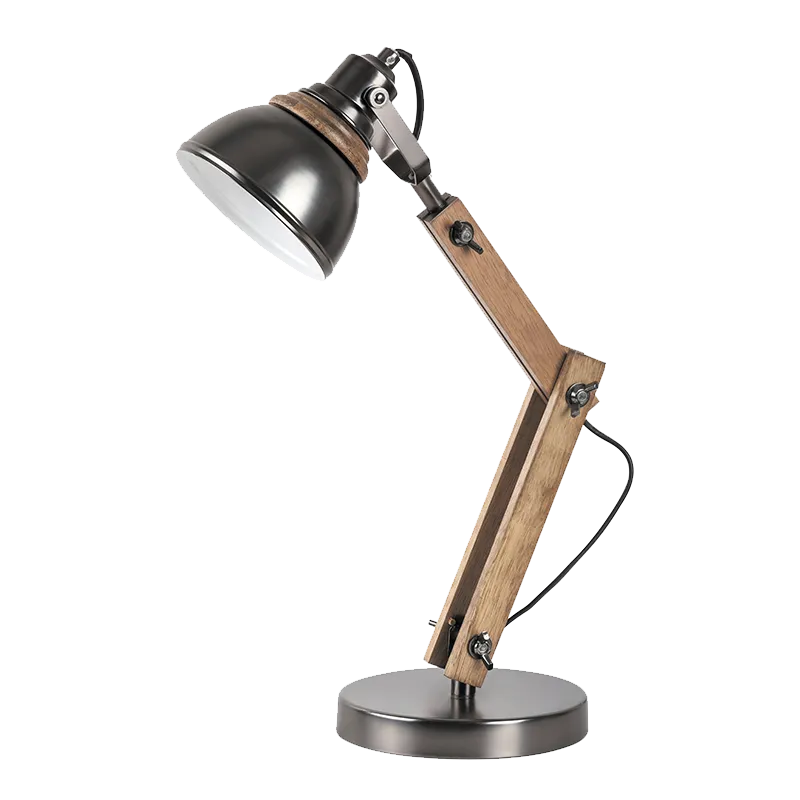 Stona lampa Alegra 1xE14 maks. 1x40W crna/boja drveta Elmark