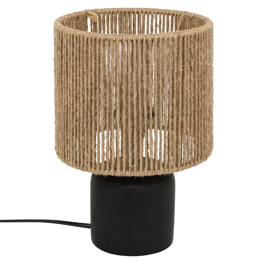 Stona lampa Koby 24cm E14 maks. 40W crna/bež Atmosphera