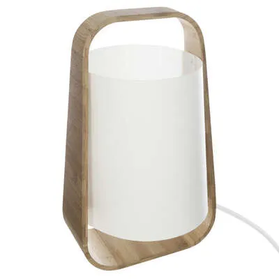 Stona lampa Rex 1x40W E14 35cm bela/boja drveta Atmosphera