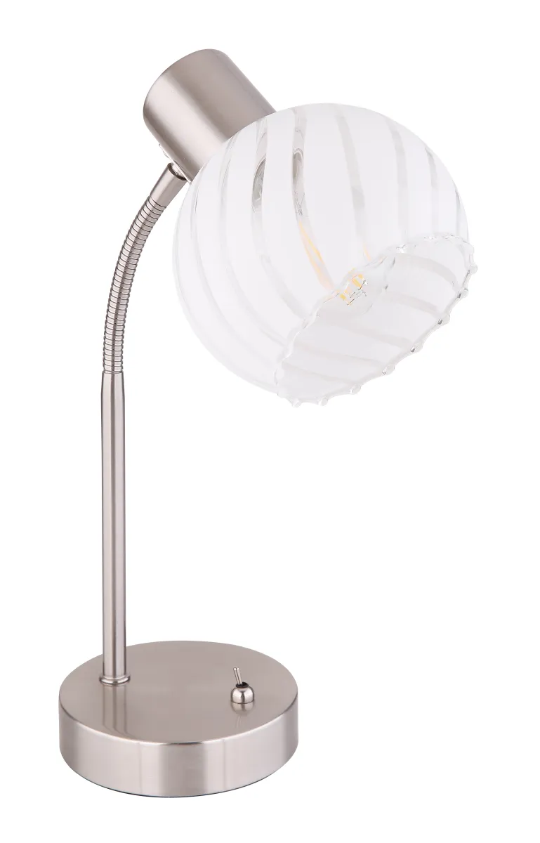 Stona lampa Willy 1xE27 maks.40W h 39.5cm nikl/bela Globo