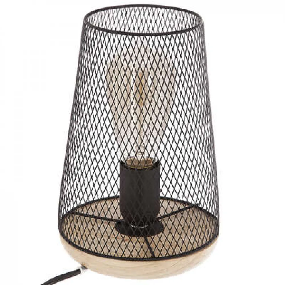 Stona lampa Zely 1x40W E27 23cm crna/boja drveta Atmosphera