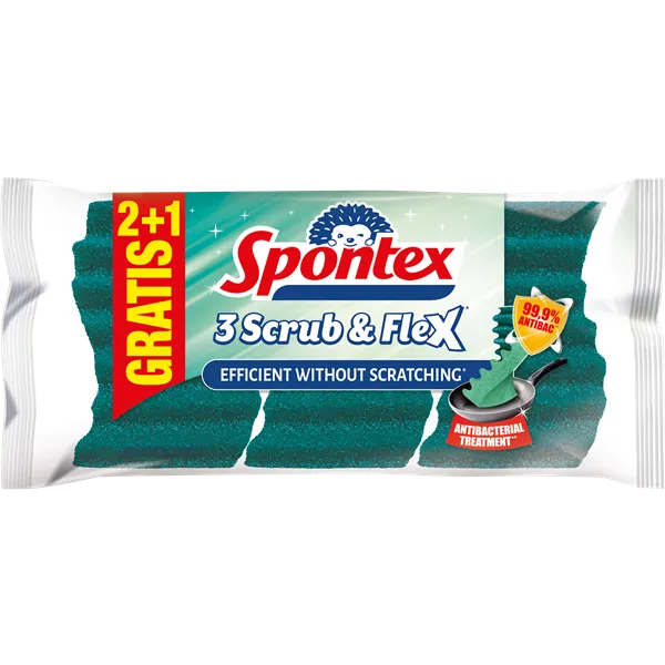 Sundjer za pranje posudja sa površinom za ribanje 3/1 Spontex
