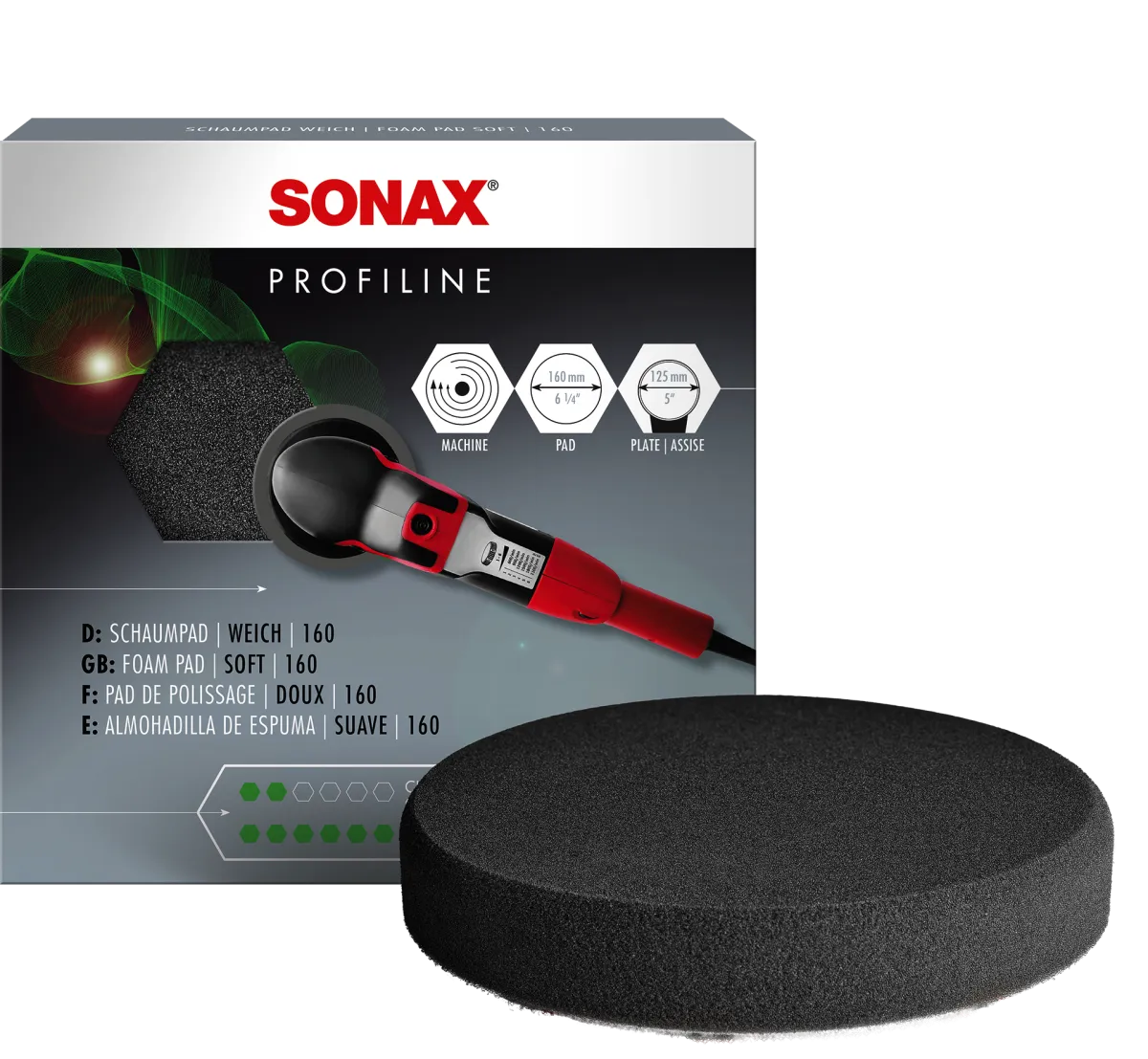Sunđer za poliranje 160mm sivi Sonax