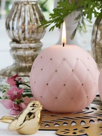 Sveća Florence mat kugla fi 12cm puder roza Artman
