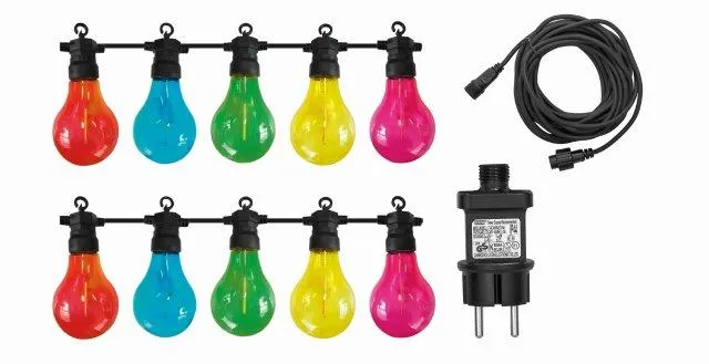Svetiljka-niz Led sort sijalica Maui 10x0.14W na kablu 5m punjiva Luxform