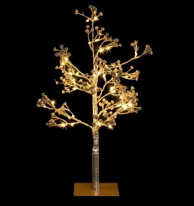 Svetleće drvo sa LED lampicama 50cm boja zlata Feeric