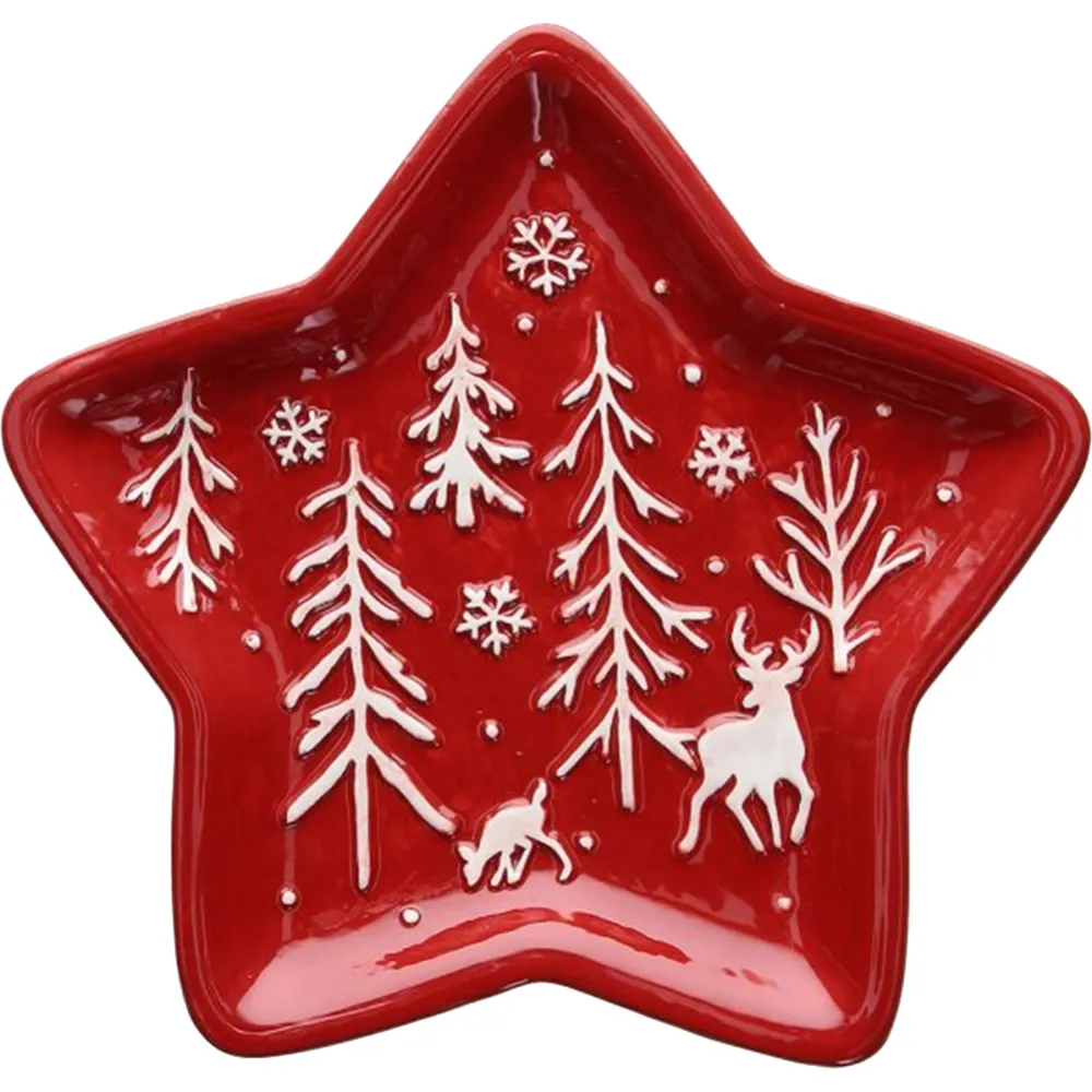 Tanjir za posluž. Natale Winter wonderland u obl. zvezde crveni Tognana