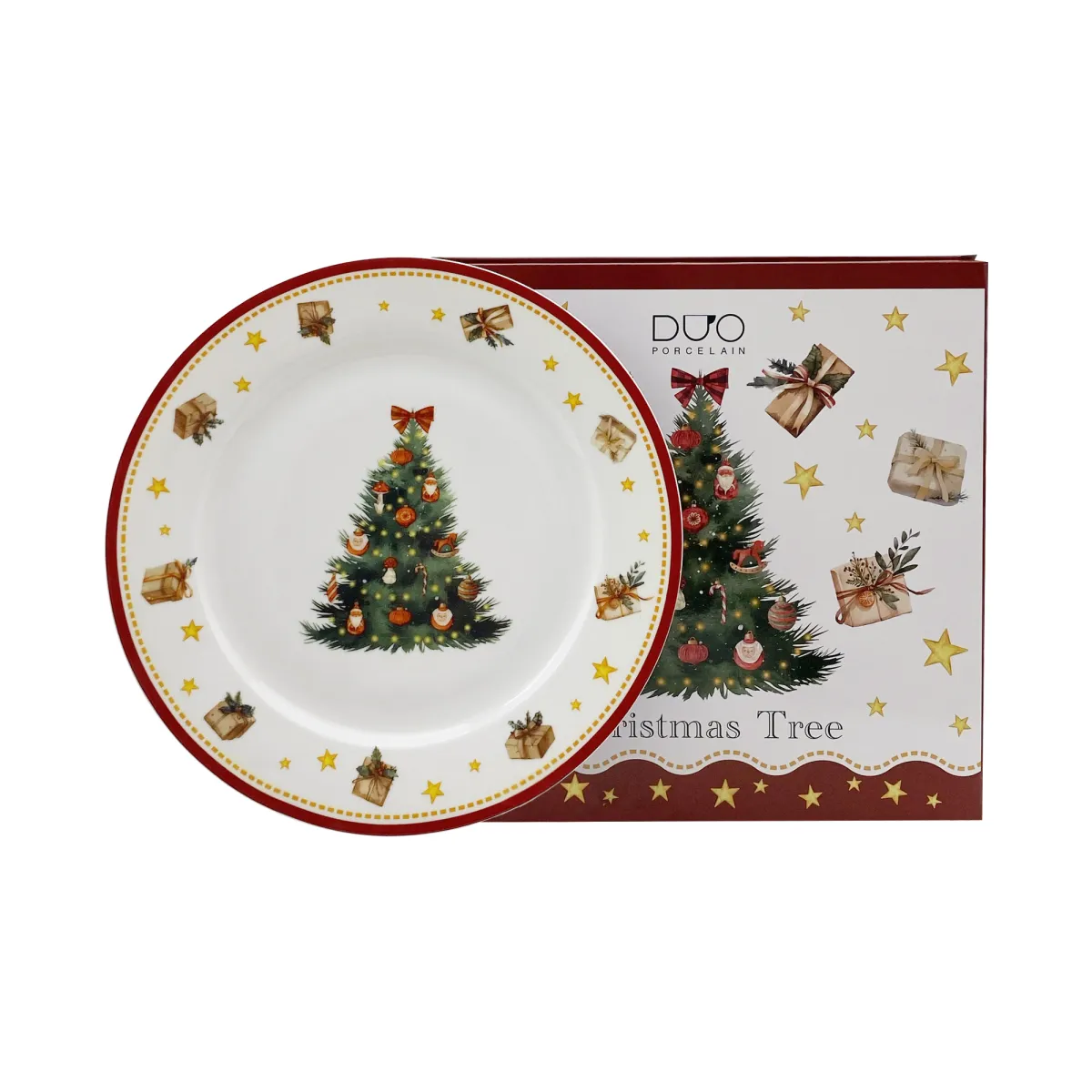Tanjir za posluživanje Christmas Tree 3 fi 27cm u poklon pakov. Duo