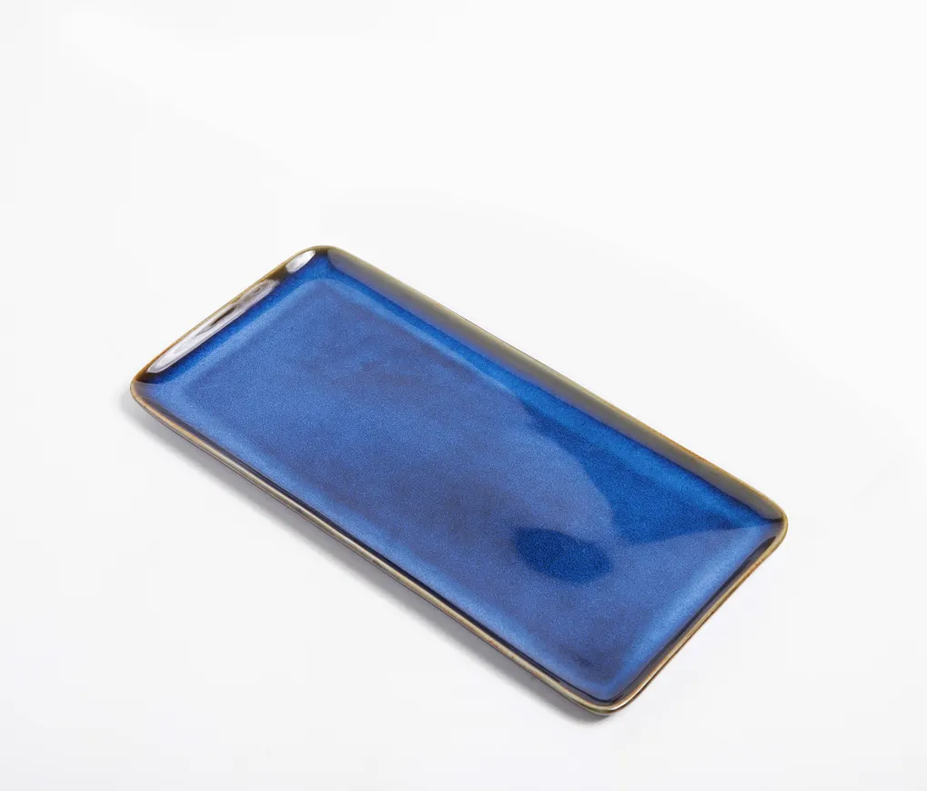 Tanjir za posluživanje Olimpia 33x15cm indigo plavi