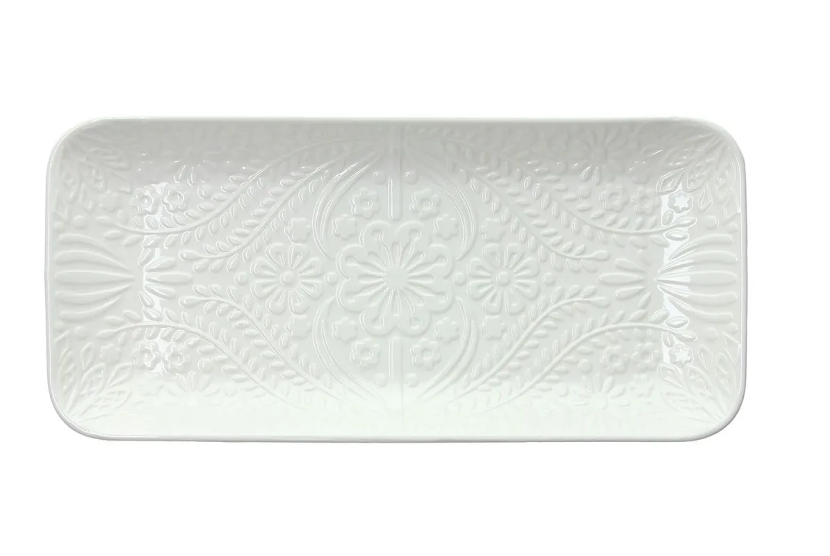 Tanjir za posluživanje Ornament Copenaghen 30.5x14cm beli Tognana
