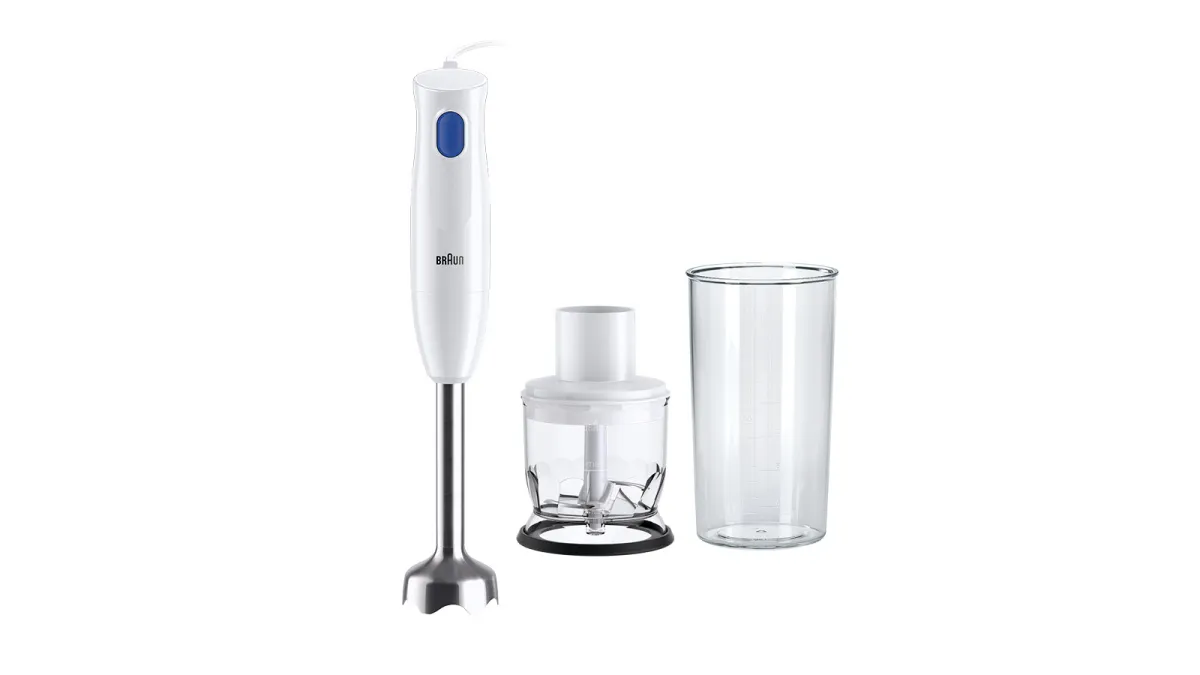Štapni mikser Multiquick 450-600W sa posudom i seckom beli Braun