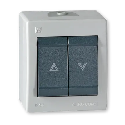 Taster sklopka za roletne POWER 10A 250V IP44 sivo/antracit