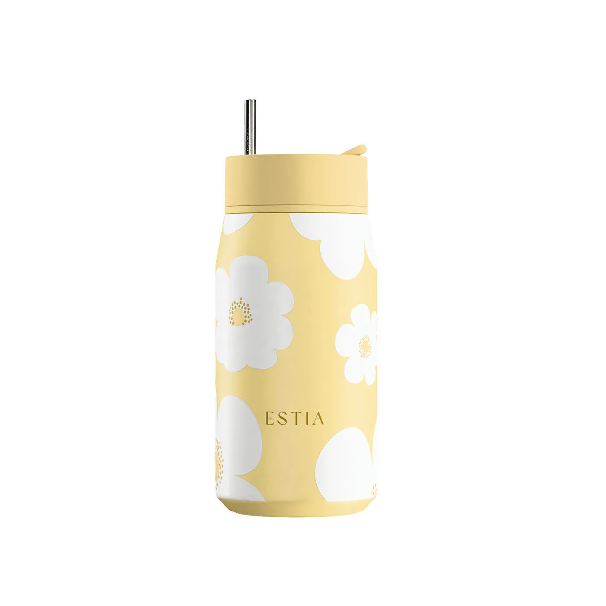 Termos boca Lens Save the Aegean 360ml Daisy žuta/bela sa slamč. Estia