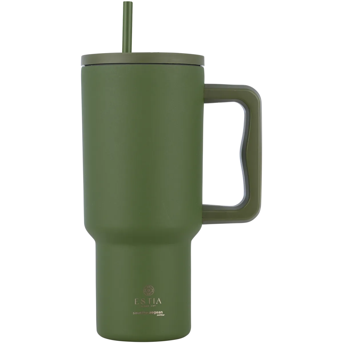 Termos šolja Save the Aegean 900ml sa poklopcem i slamč. zelena Estia