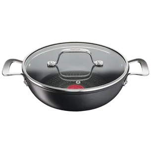 Tiganj Unlimited fi 26cm sa dve ručke i staklenim poklop. crna Tefal