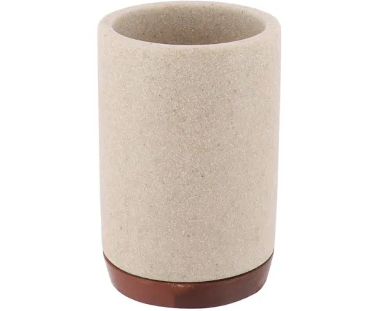 Toaletna čaša Perugia fi 7x10.5cm bež/boja drveta Tendance