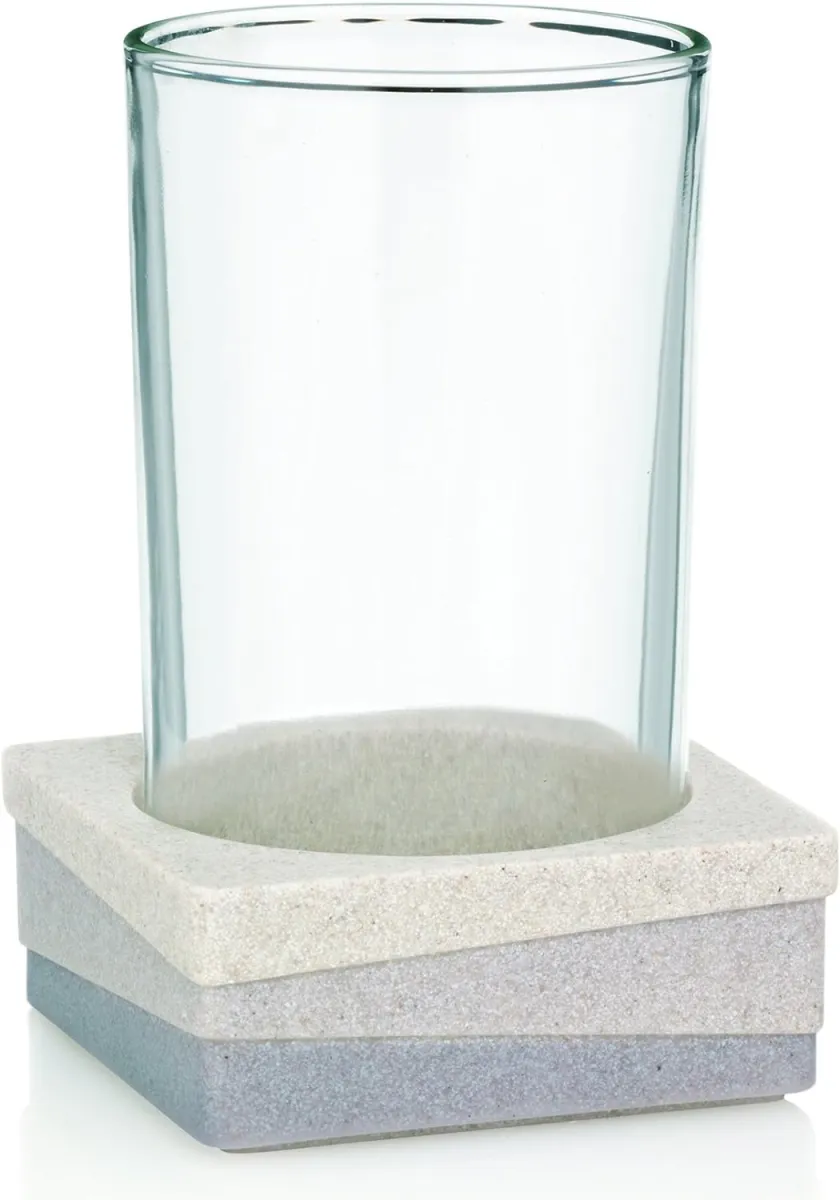 Toaletna čaša Valura 7.5x7.5x11cm belo-braon Kela