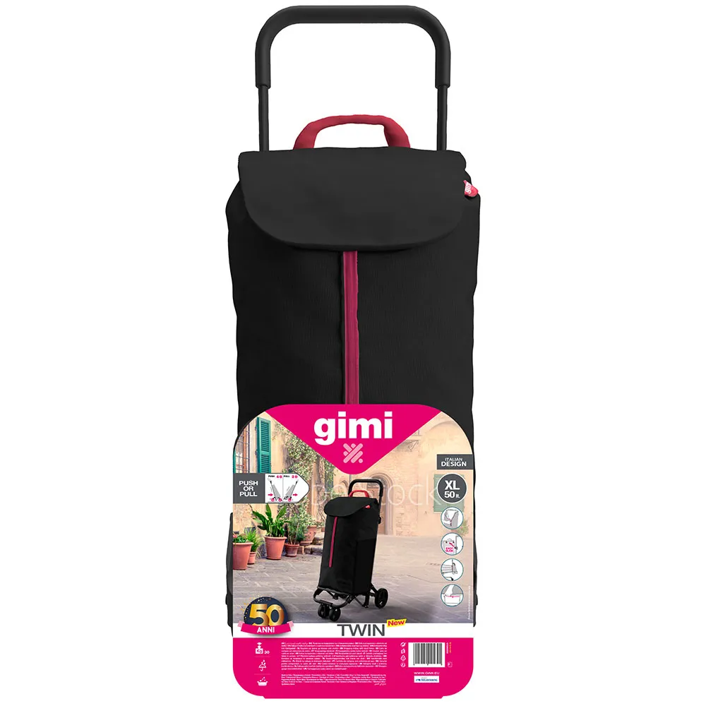 Torba za kupovinu Twin XL na točkićima 52l crna Gimi