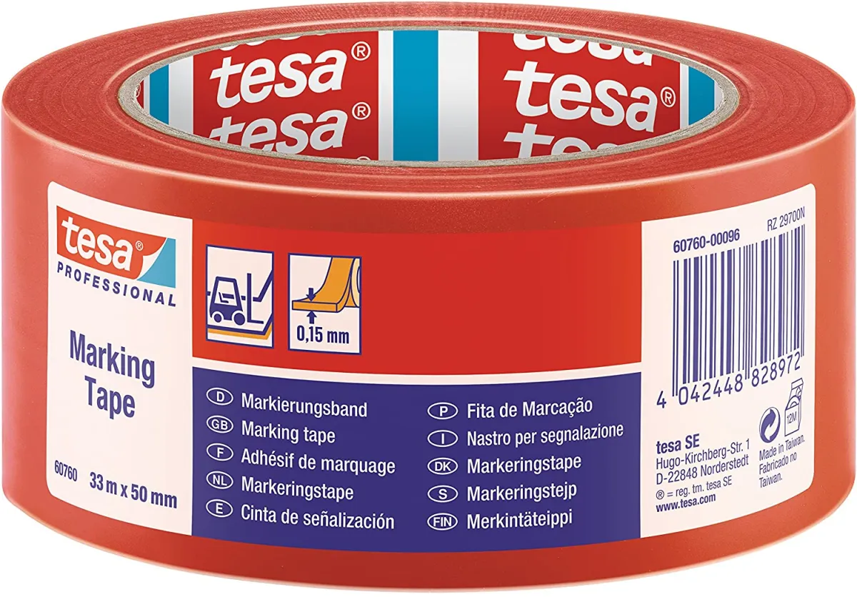 Traka za označavanje podova 50mm x 33m crvena Tesa