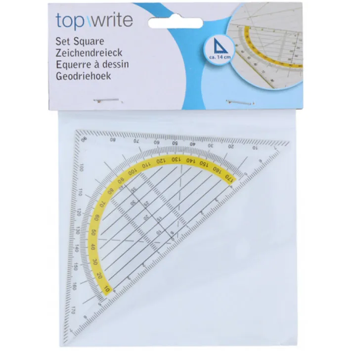 Trougao za crtanje 14cm sa uglomerom Topwrite