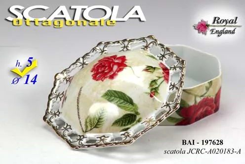 Ukrasna osmougaona kutija fi 14x5cm Royal England