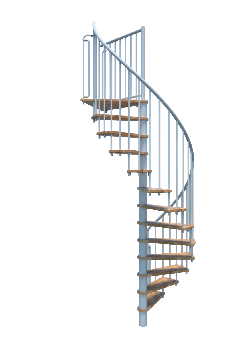 Unutrašnje stepenice Berlin 282cm fi 140 bijele/boja bukve Minka