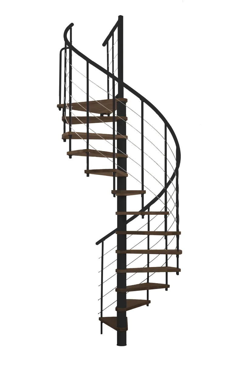 Unutrašnje stepenice Venezia Smart 305cm fi 140 crne/boja oraha Minka
