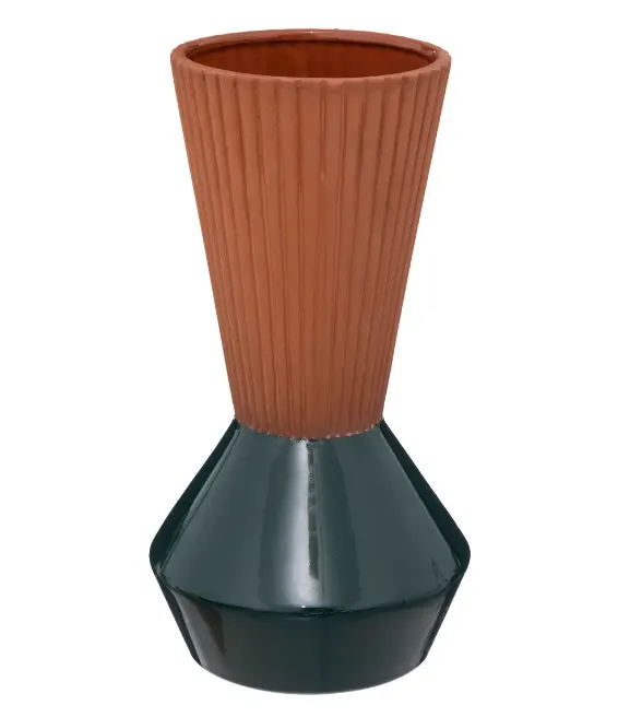 Vaza Ali 13x25cm zelena/braon Atmosphera Createur Dinterieur