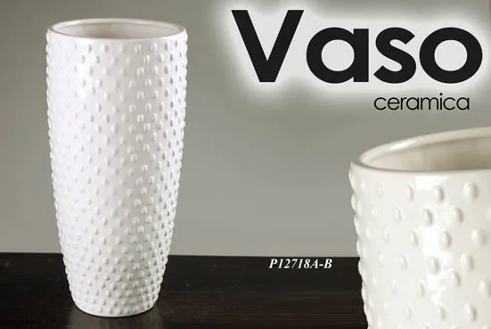 Vaza keramička 27cm bela D&Casa
