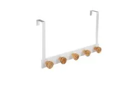 Vešaonik za vrata sa 5 kuka 33x20cm beli 5five