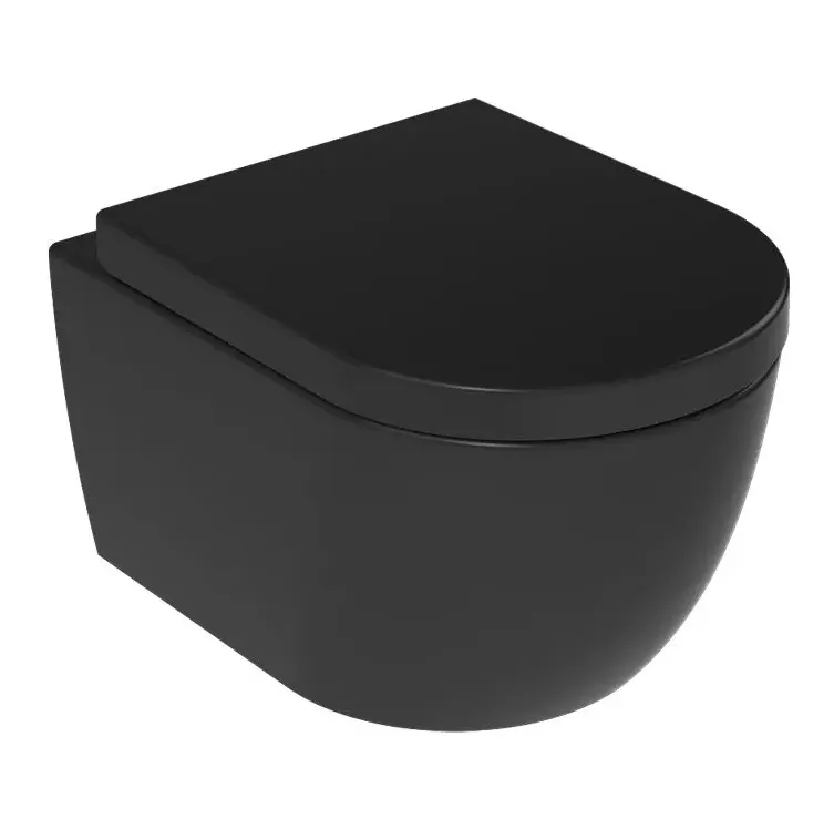 WC šolja konzolna Deep Rimless 54cm mat crna Alvit
