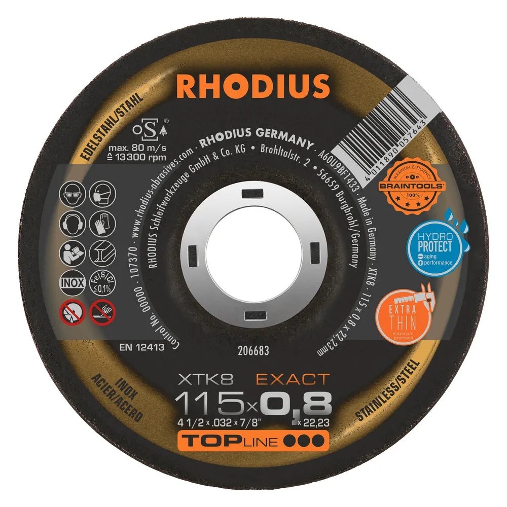 XTK8 Brus za inoks 115x0.8x22.23 Rhodius