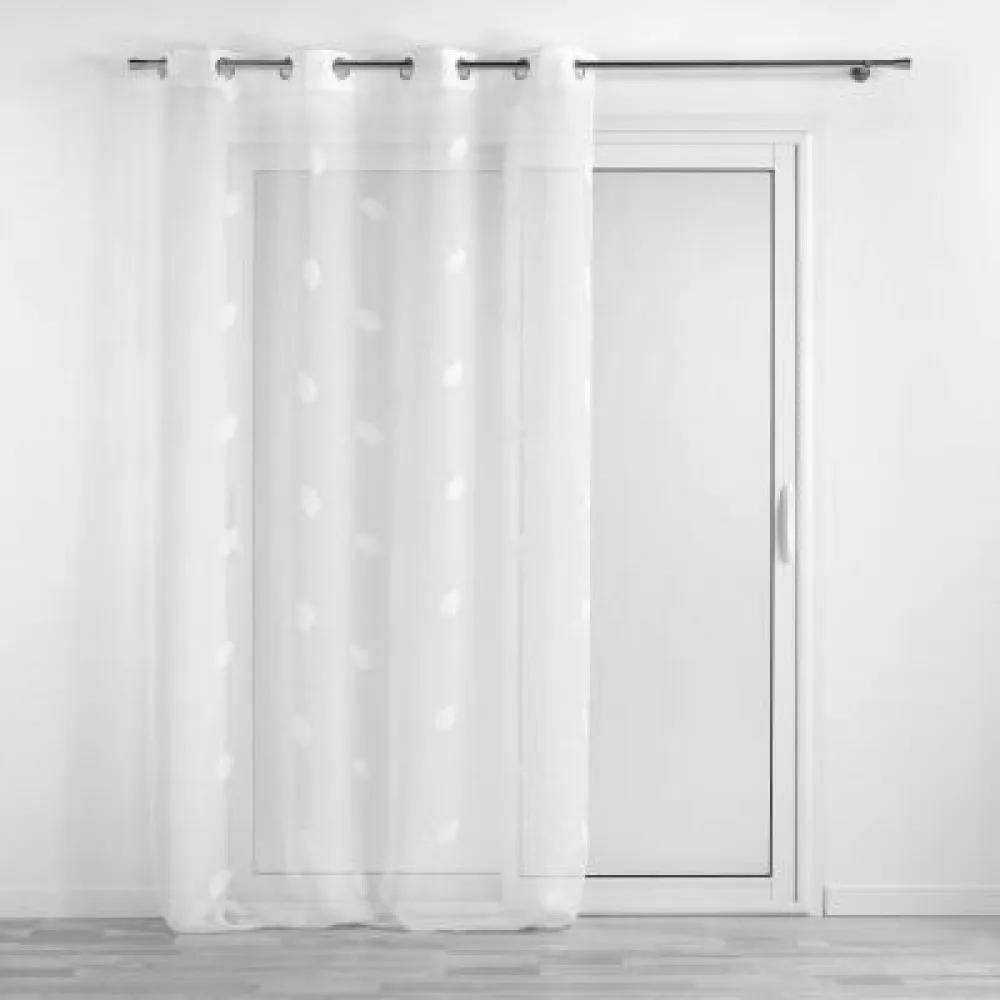 Zavesa 140x240cm sa otvorima za garn. bela sa radom D. Interieur