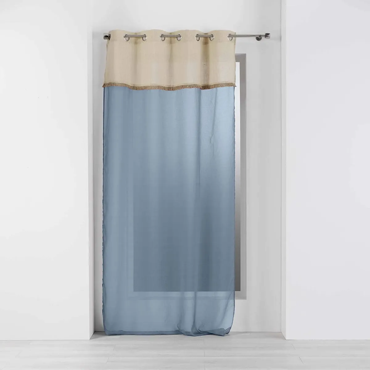 Zavesa 140x240cm sa otvorima za garniš. plavo-bež  D. d Interieur