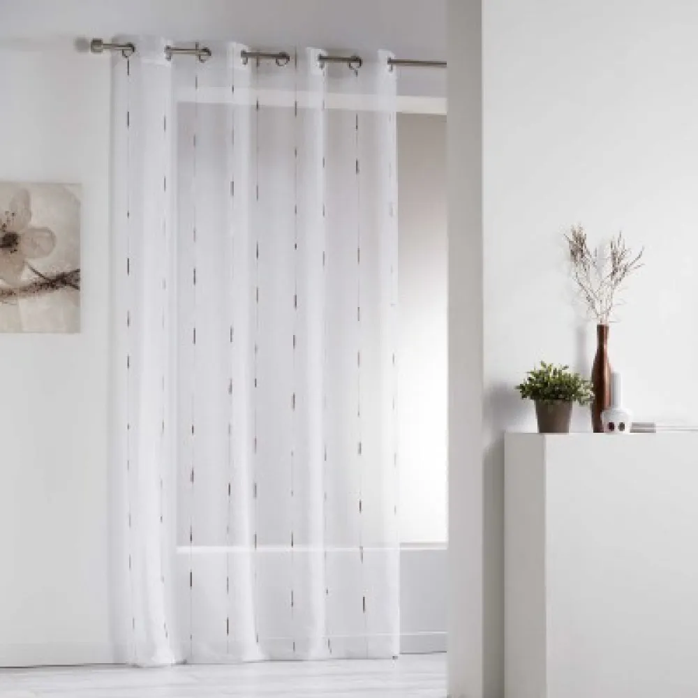 Zavesa Chenilla 140x260cm sa otv. za garn. bela/braon D.Interieur