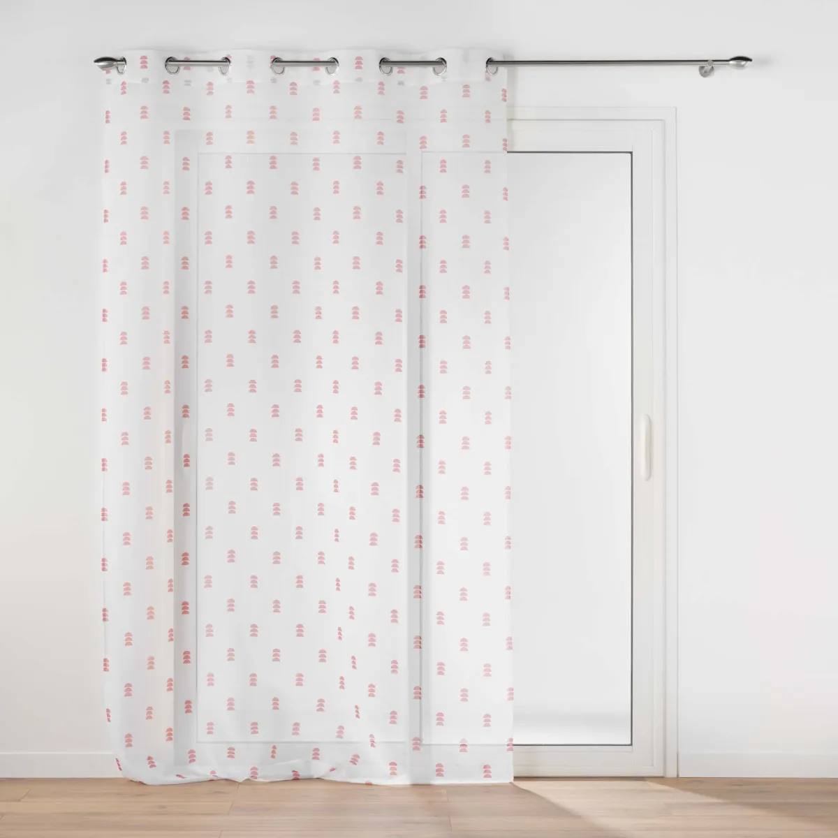 Zavesa Geokid 140x240cm sa otvor.za garniš. bela/roza D. d Interieur